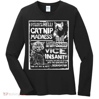 Catnip Madness Cute Kitten Cat Lover Gift For Cat Owners Women's Long Sleeve Shirt