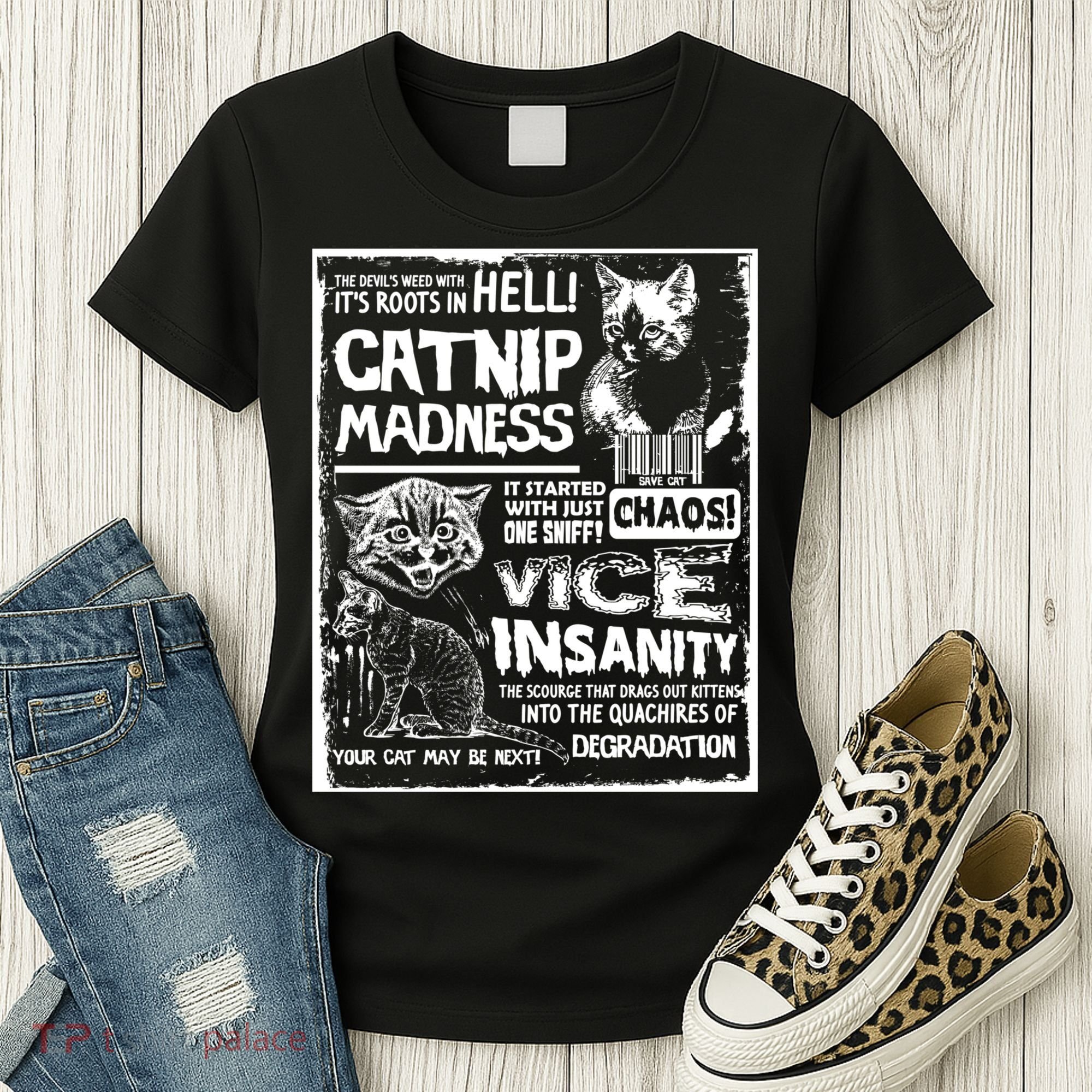 Catnip Madness Cute Kitten Cat Lover Gift For Cat Owners Women's T-Shirt