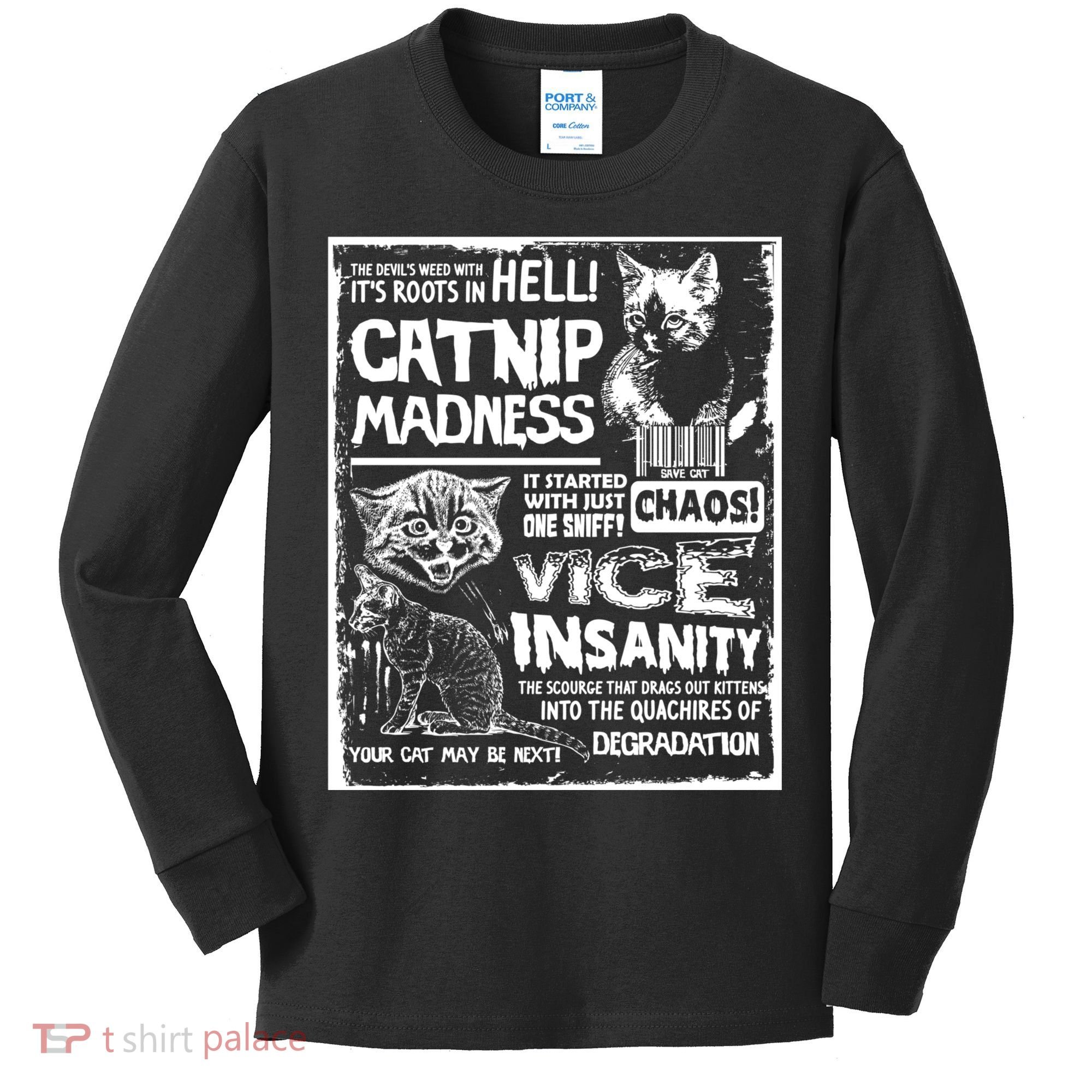 Catnip Madness Cute Kitten Cat Lover Gift For Cat Owners Kids Long Sleeve Shirt