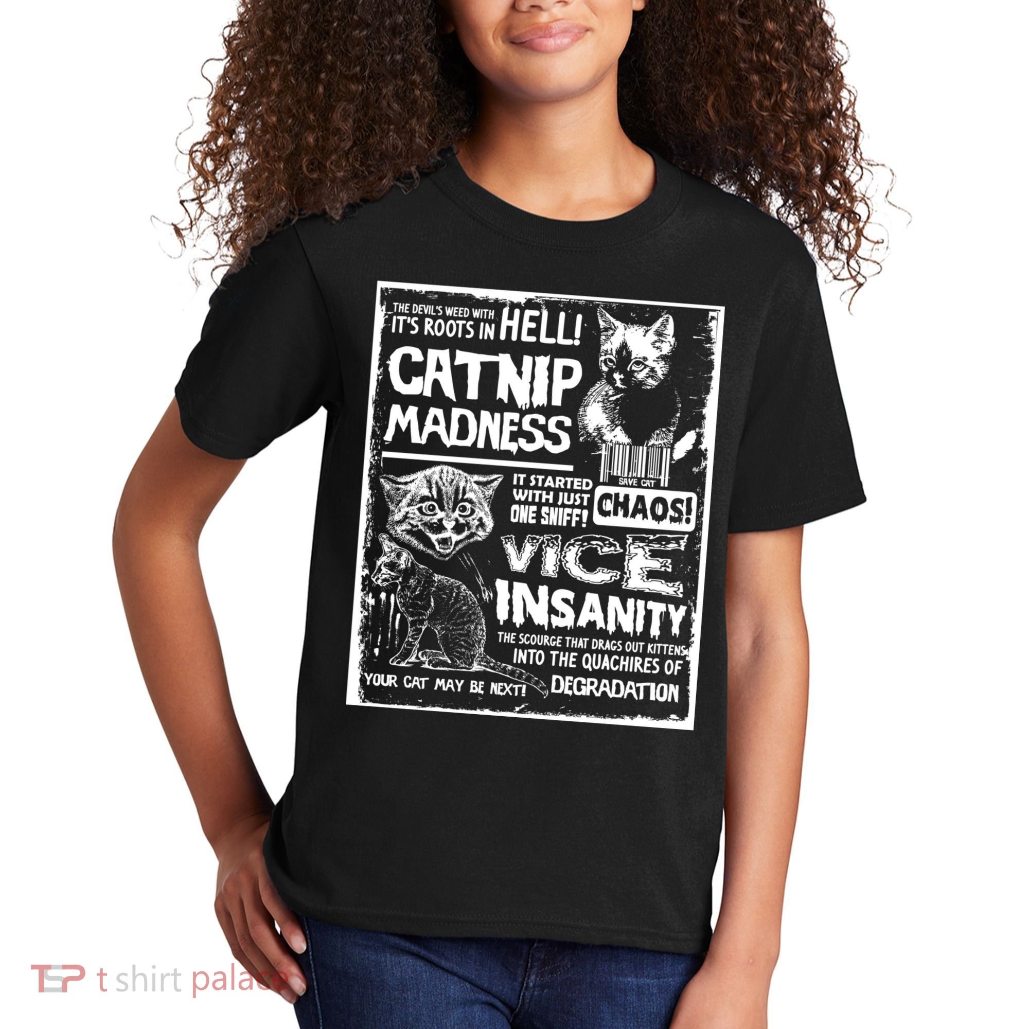 Catnip Madness Cute Kitten Cat Lover Gift For Cat Owners Kids T-Shirt