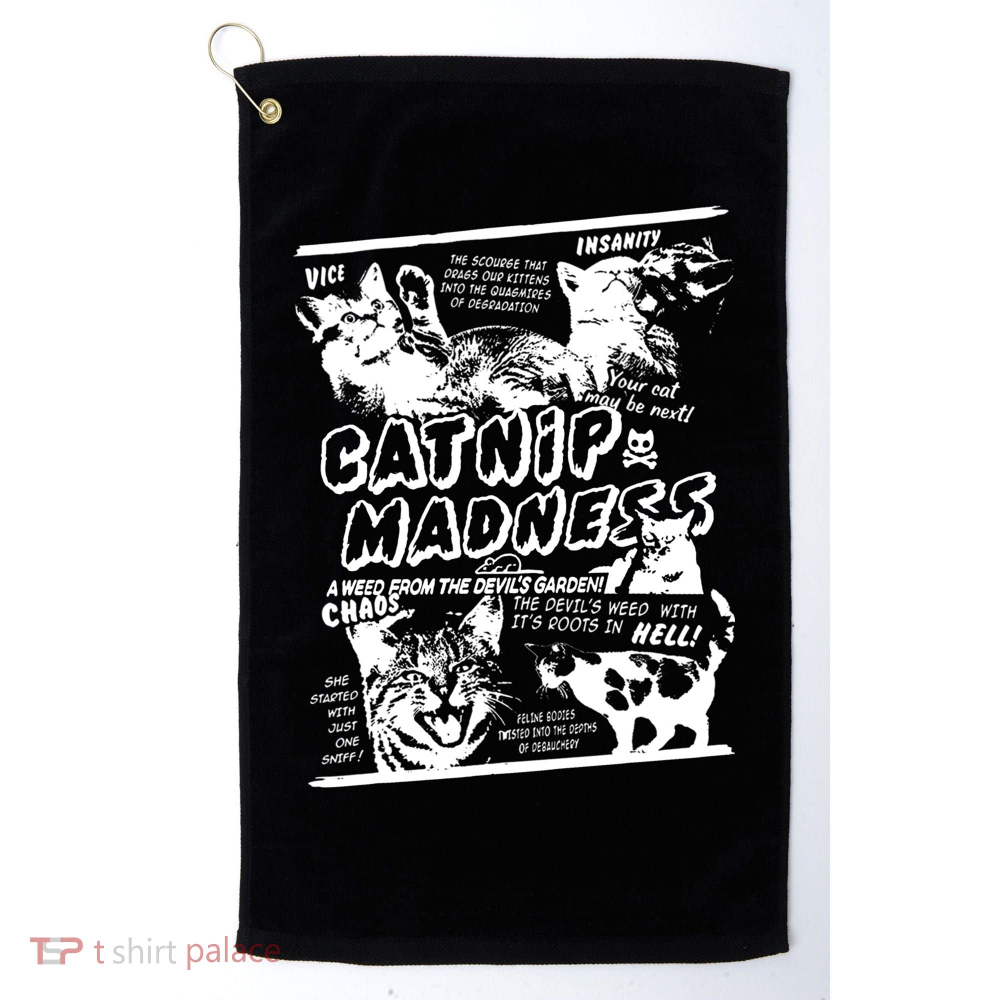 Catnip Madness Cute Kitten Cat Lover Gift For Cat Owners Golf Towel