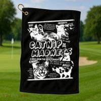 Catnip Madness Cute Kitten Cat Lover Gift For Cat Owners Golf Towel thumb 1