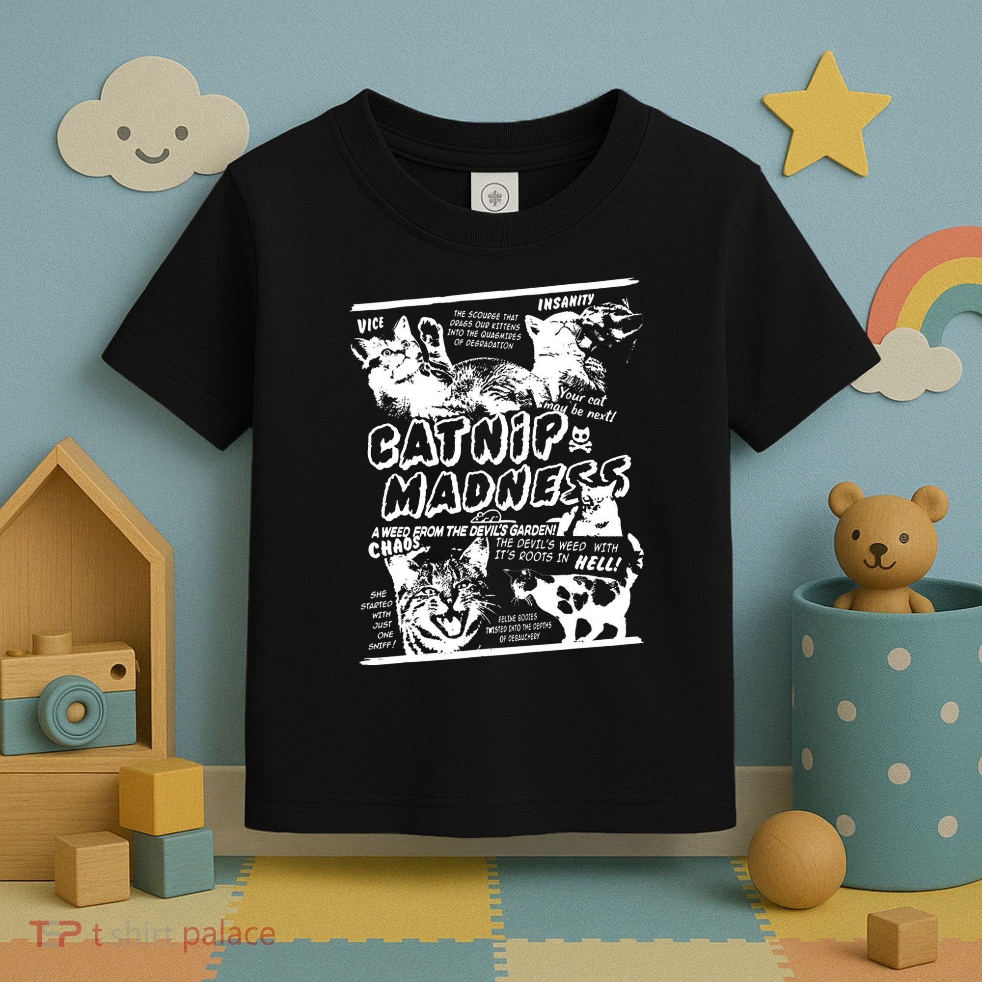 Catnip Madness Cute Kitten Cat Lover Gift For Cat Owners Toddler T-Shirt