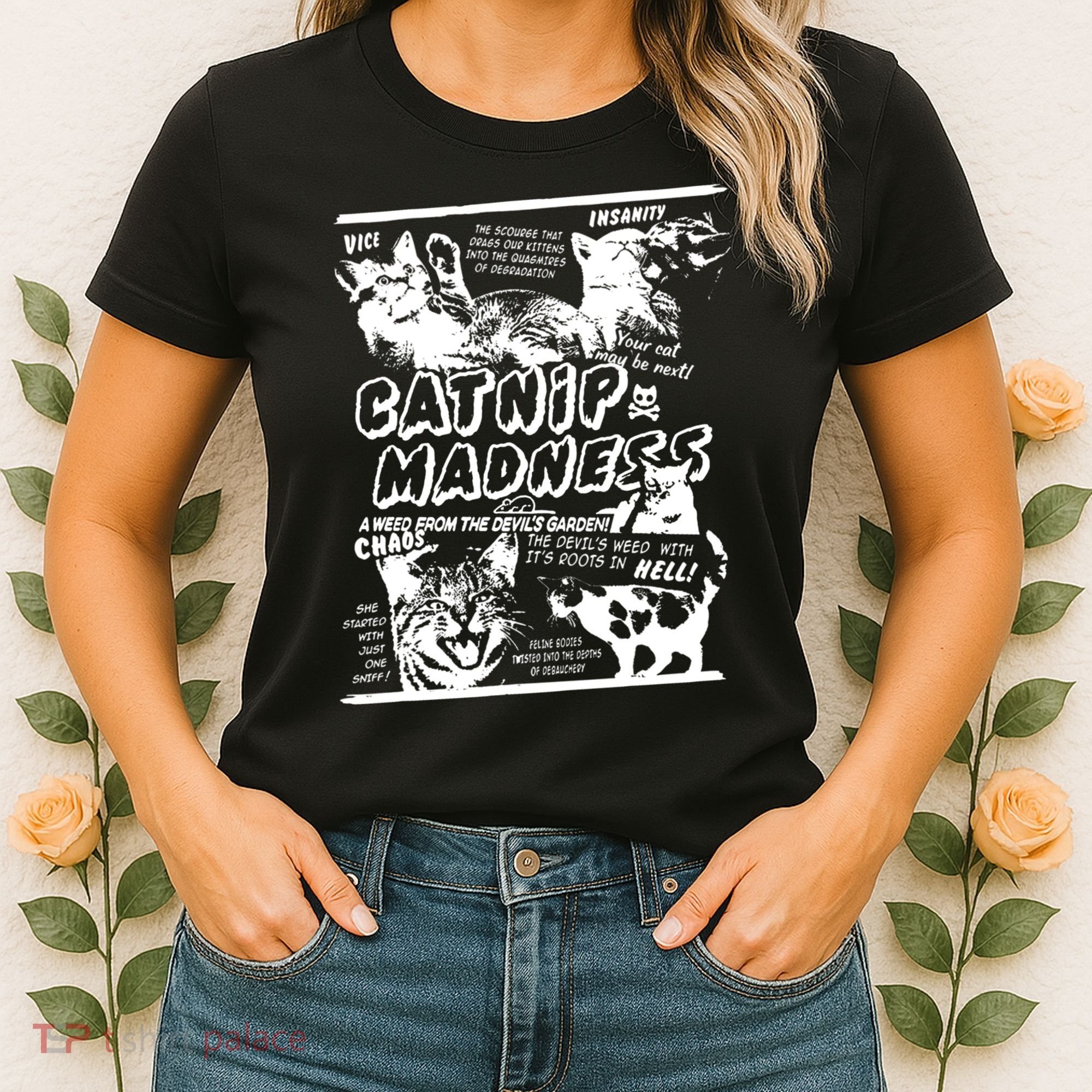 Catnip Madness Cute Kitten Cat Lover Gift For Cat Owners Women's T-Shirt