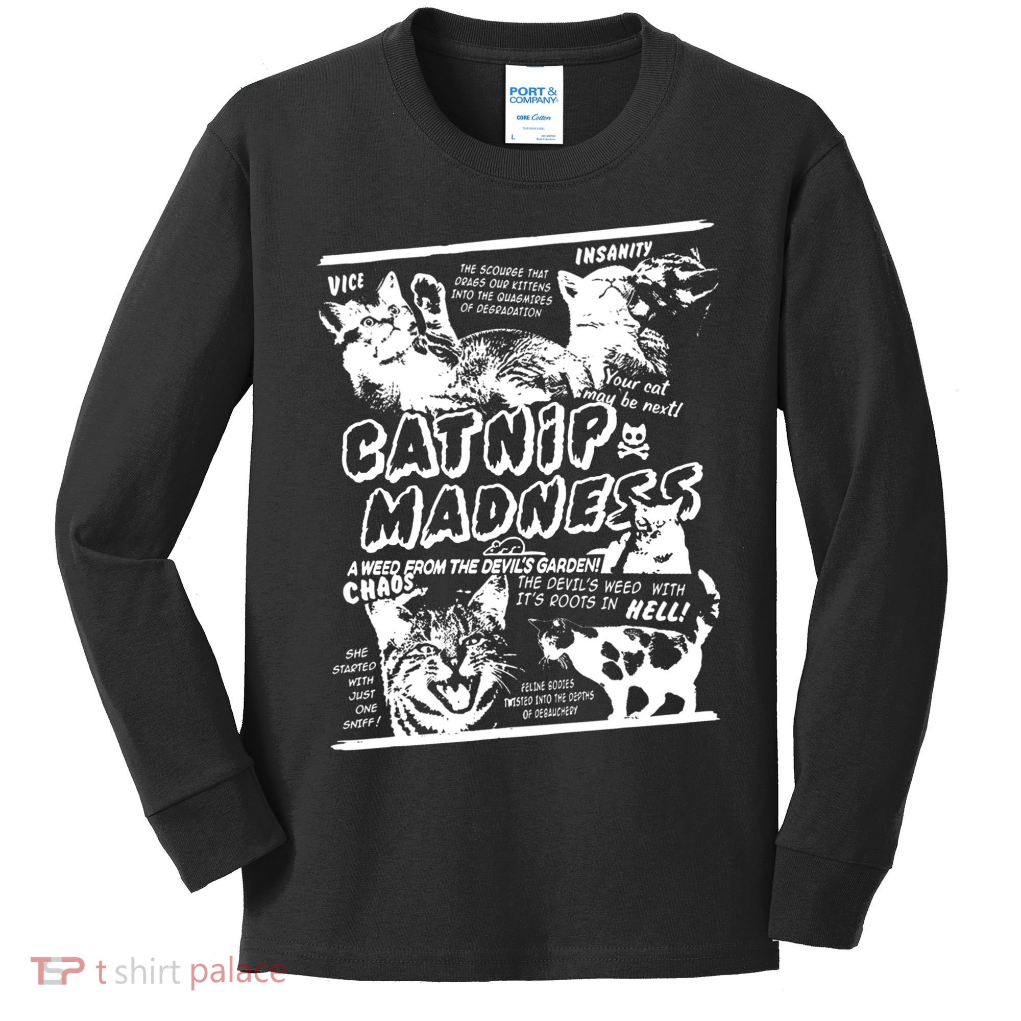 Catnip Madness Cute Kitten Cat Lover Gift For Cat Owners Kids Long Sleeve Shirt