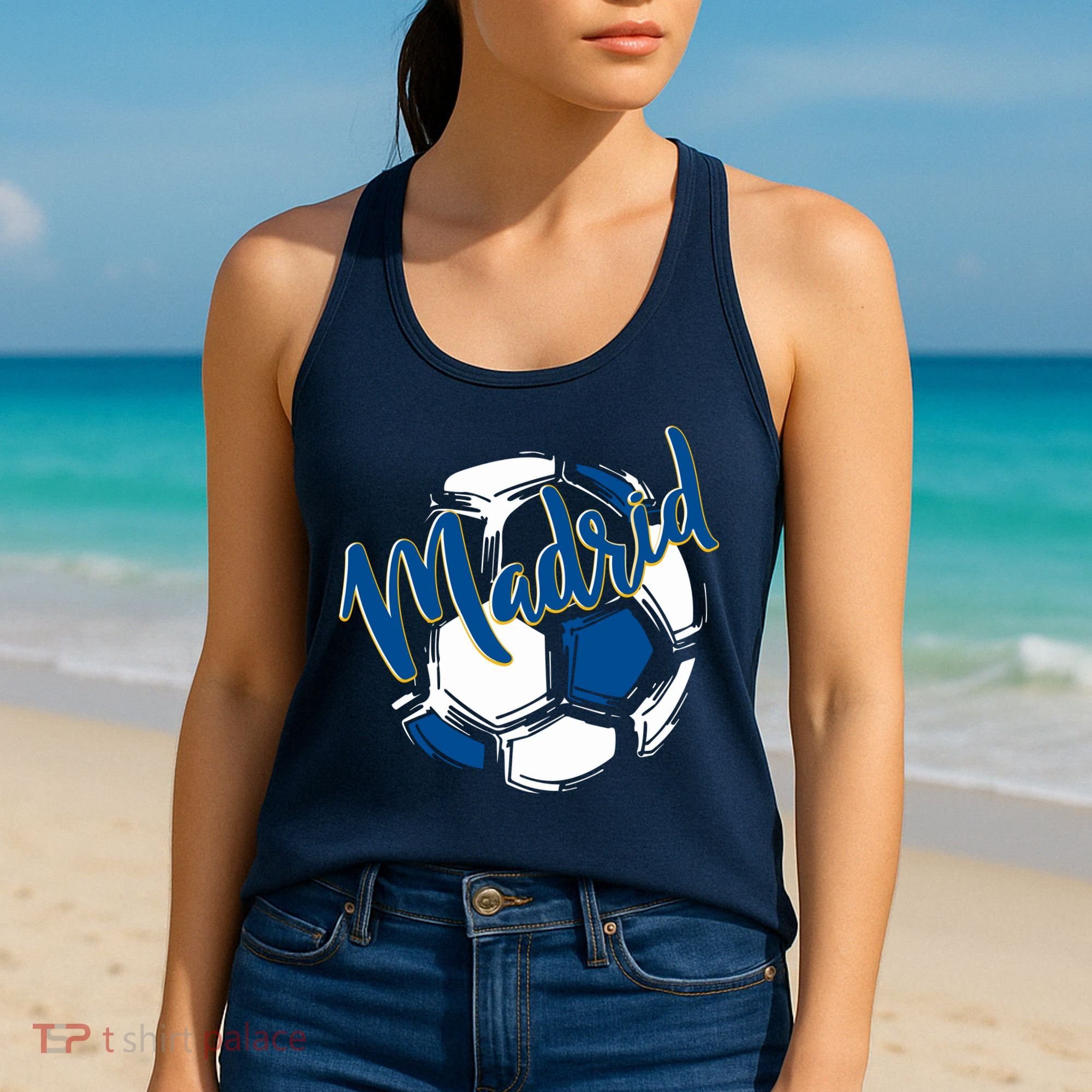 Cool Madrid Cf Soccer Ball Women's Tank Top