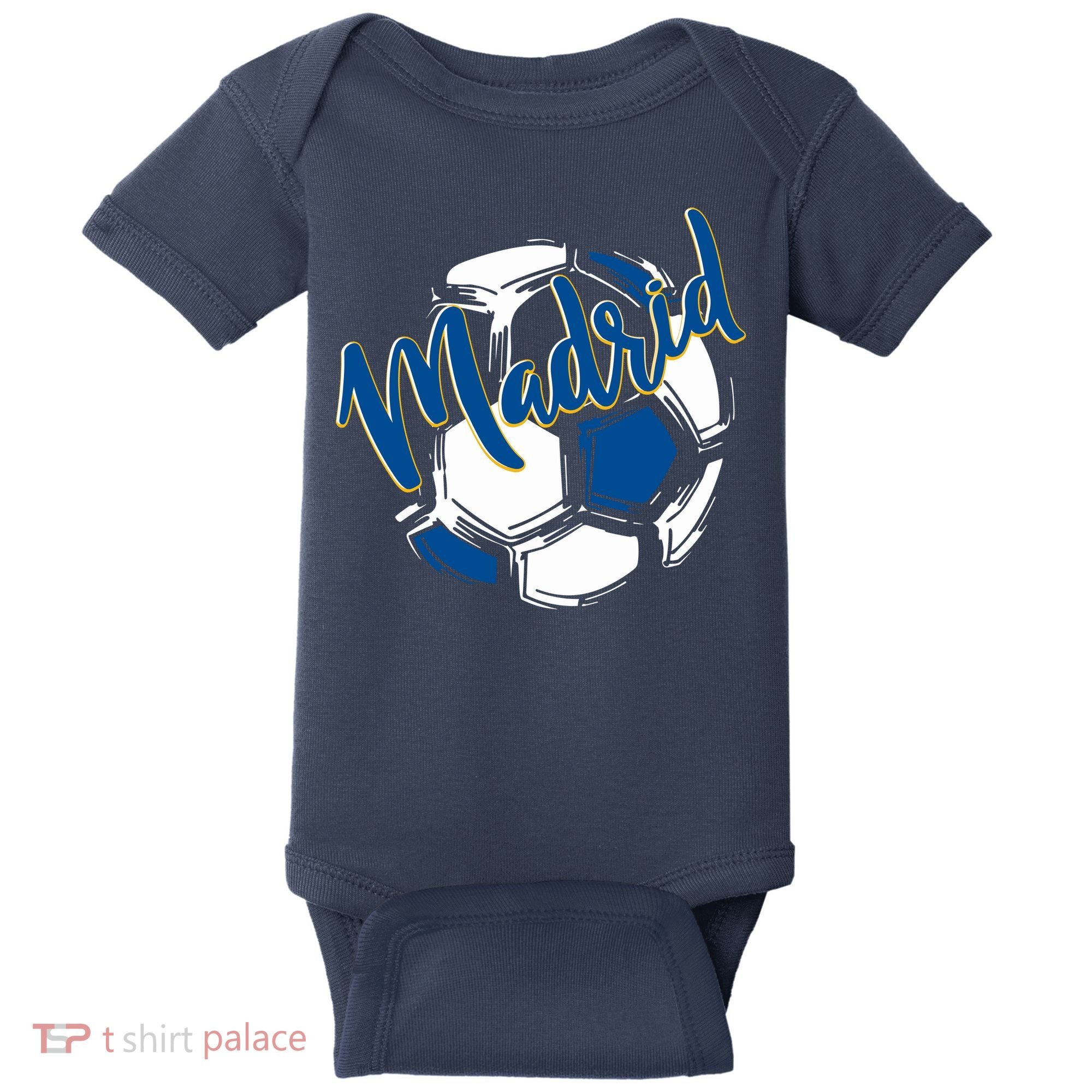 Cool Madrid Cf Soccer Ball Baby Bodysuit