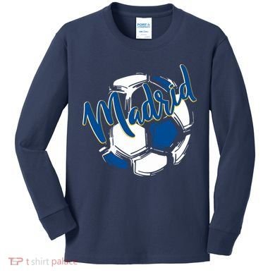Cool Madrid Cf Soccer Ball Kids Long Sleeve Shirt