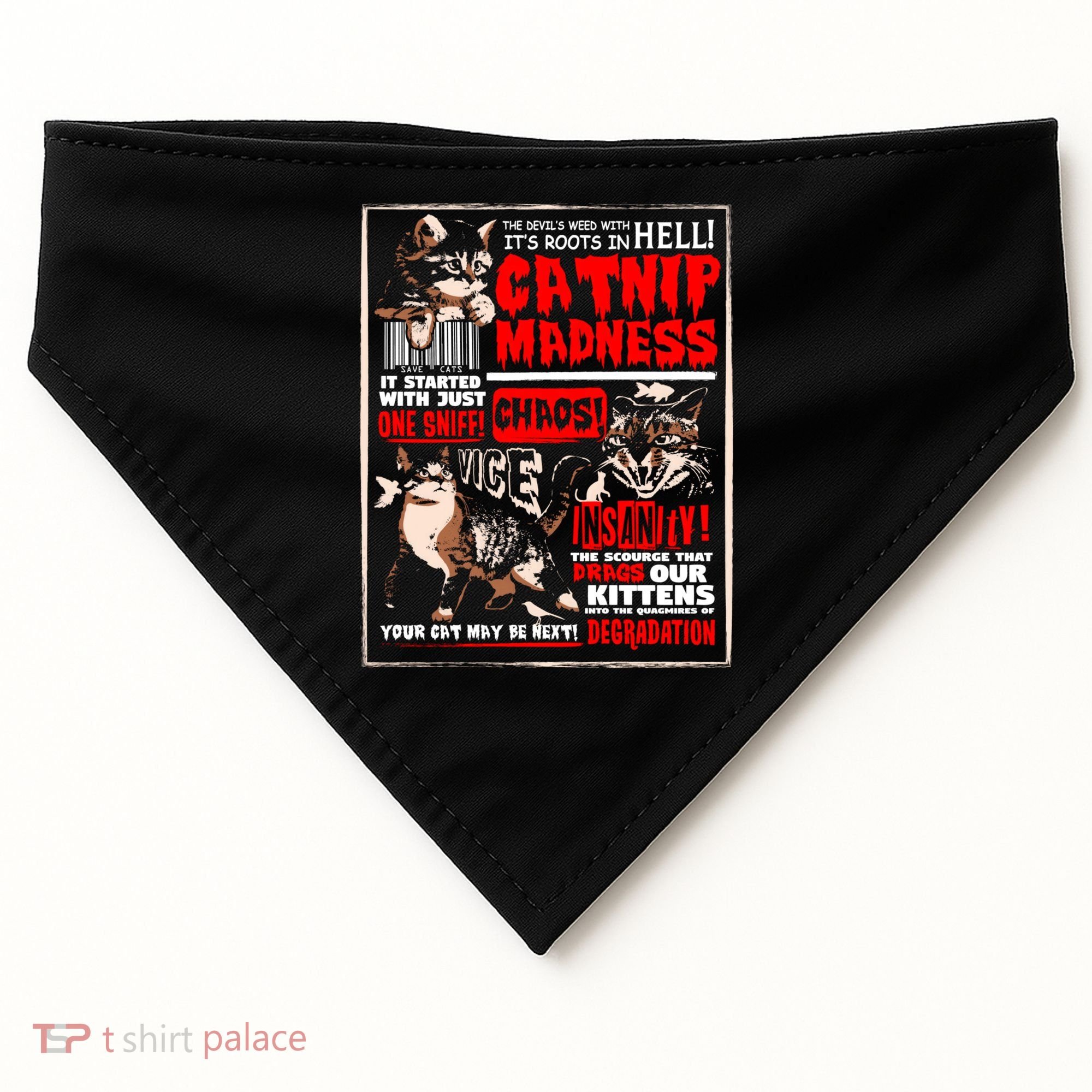 Catnip Madness Cute Kitten Cat Lover Gift For Cat Owners USA-Made Doggie Bandana
