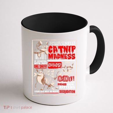 Catnip Madness Cute Kitten Cat Lover Gift For Cat Owners Coffee Mug back