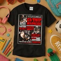 Catnip Madness Cute Kitten Cat Lover Gift For Cat Owners Kids T-Shirt thumb 3