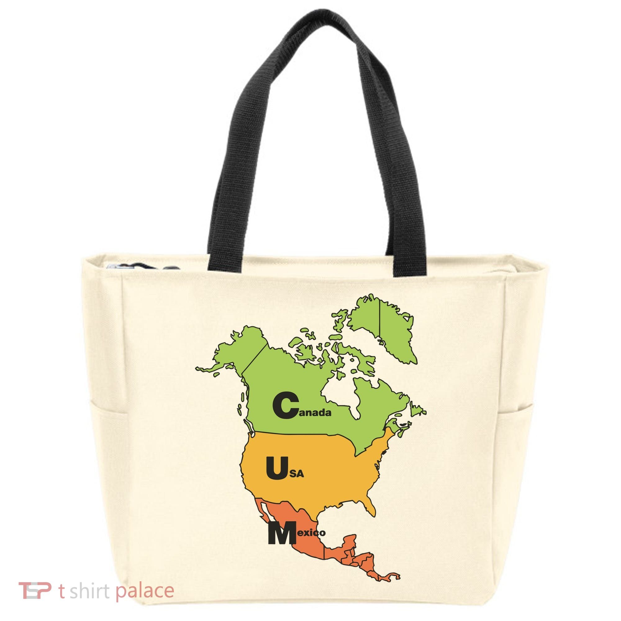 Cum Map Canada Usa And Mexico Tote Bag