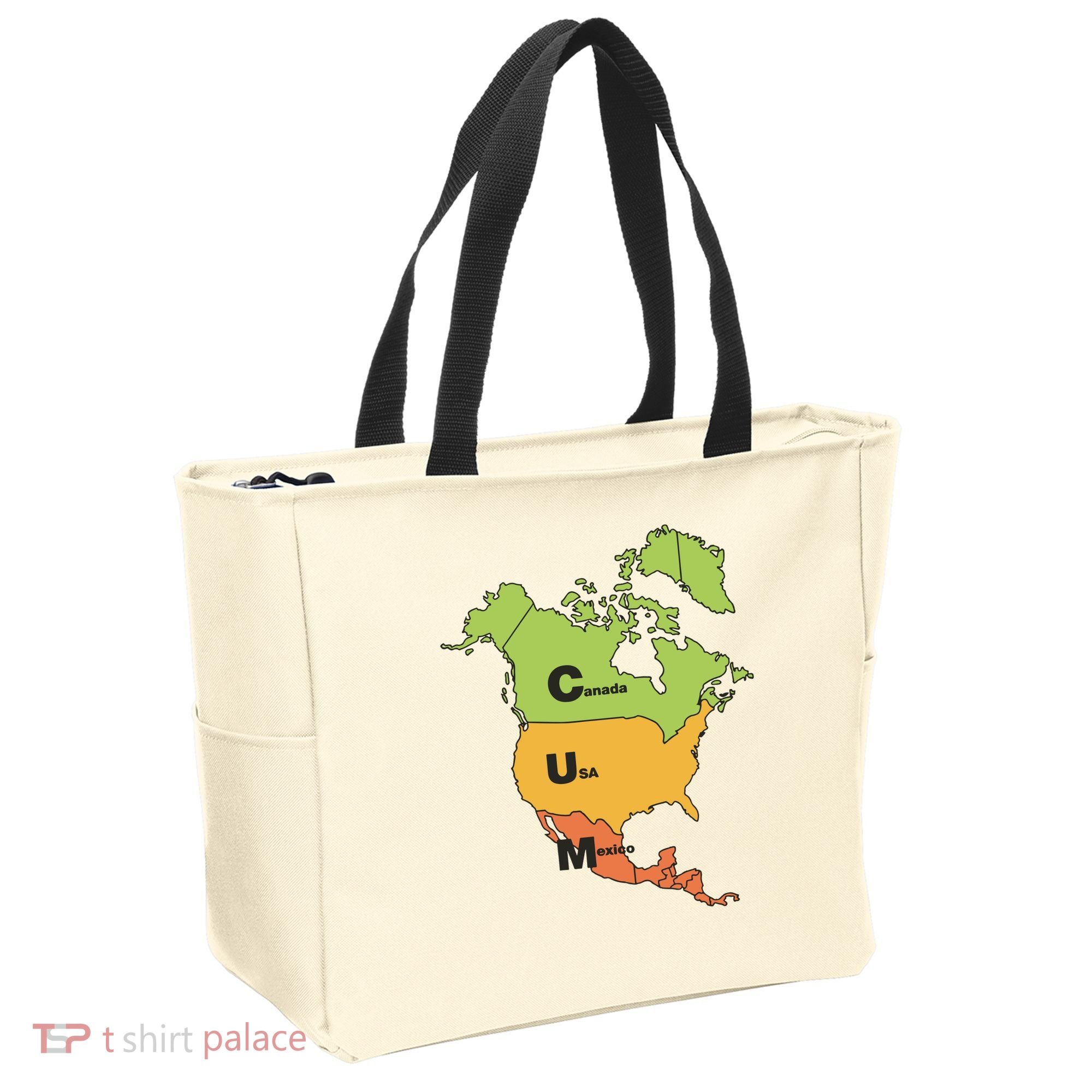 Cum Map Canada Usa And Mexico Tote Bag