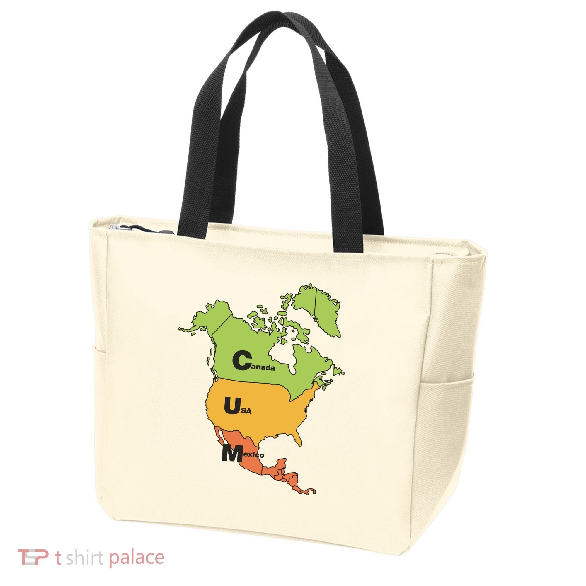 Cum Map Canada Usa And Mexico Tote Bag