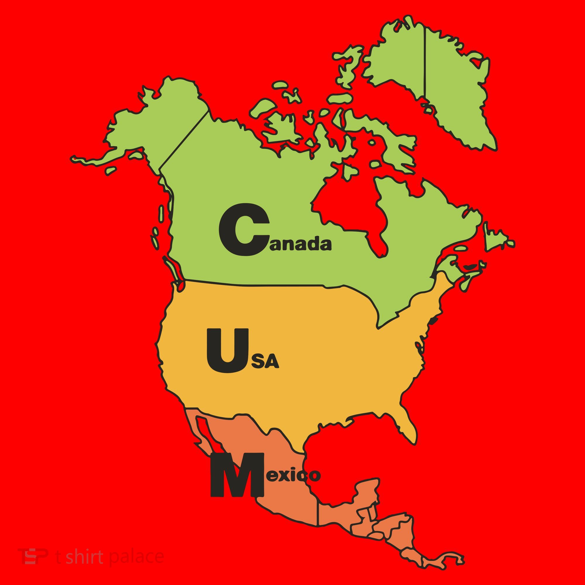 Cum Map Canada Usa And Mexico Santa Hat
