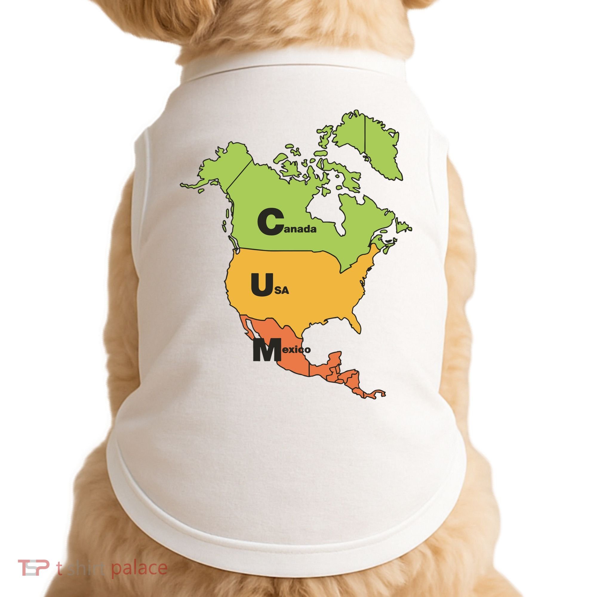 Cum Map Canada Usa And Mexico Doggie Tank