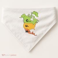 Cum Map Canada Usa And Mexico USA-Made Doggie Bandana thumb 0