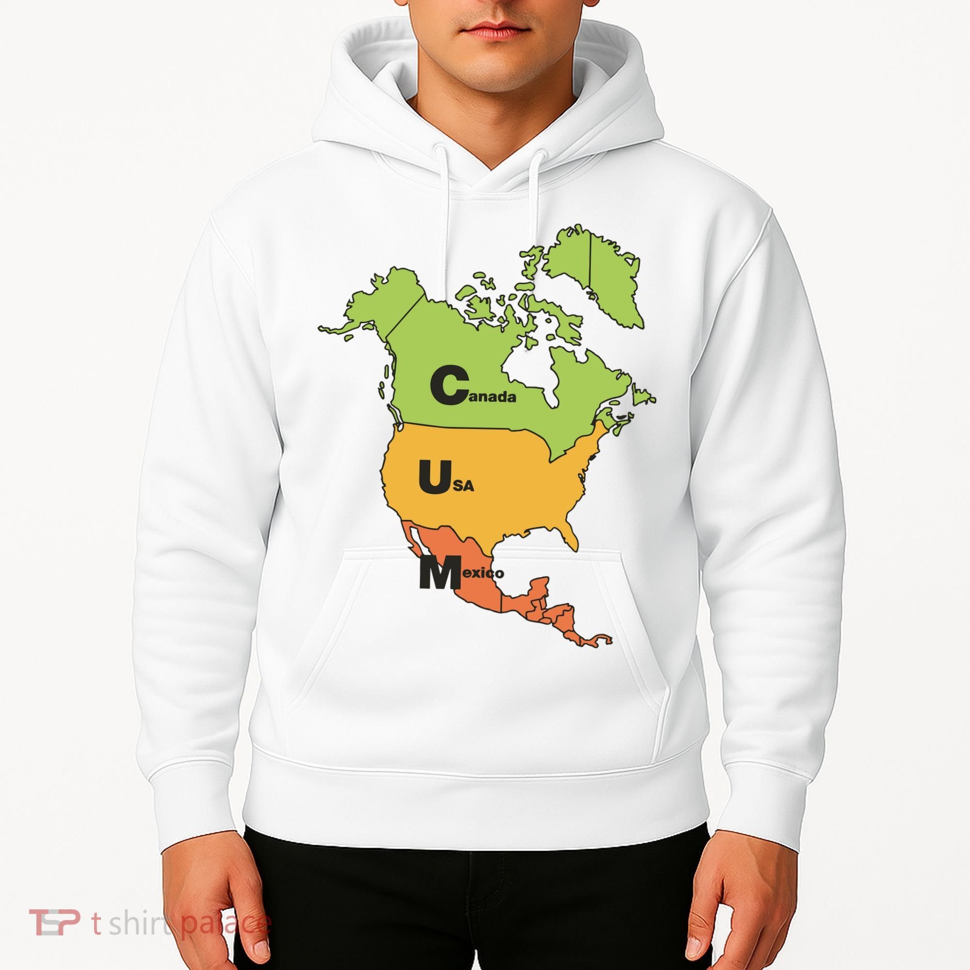 Cum Map Canada Usa And Mexico Hoodie