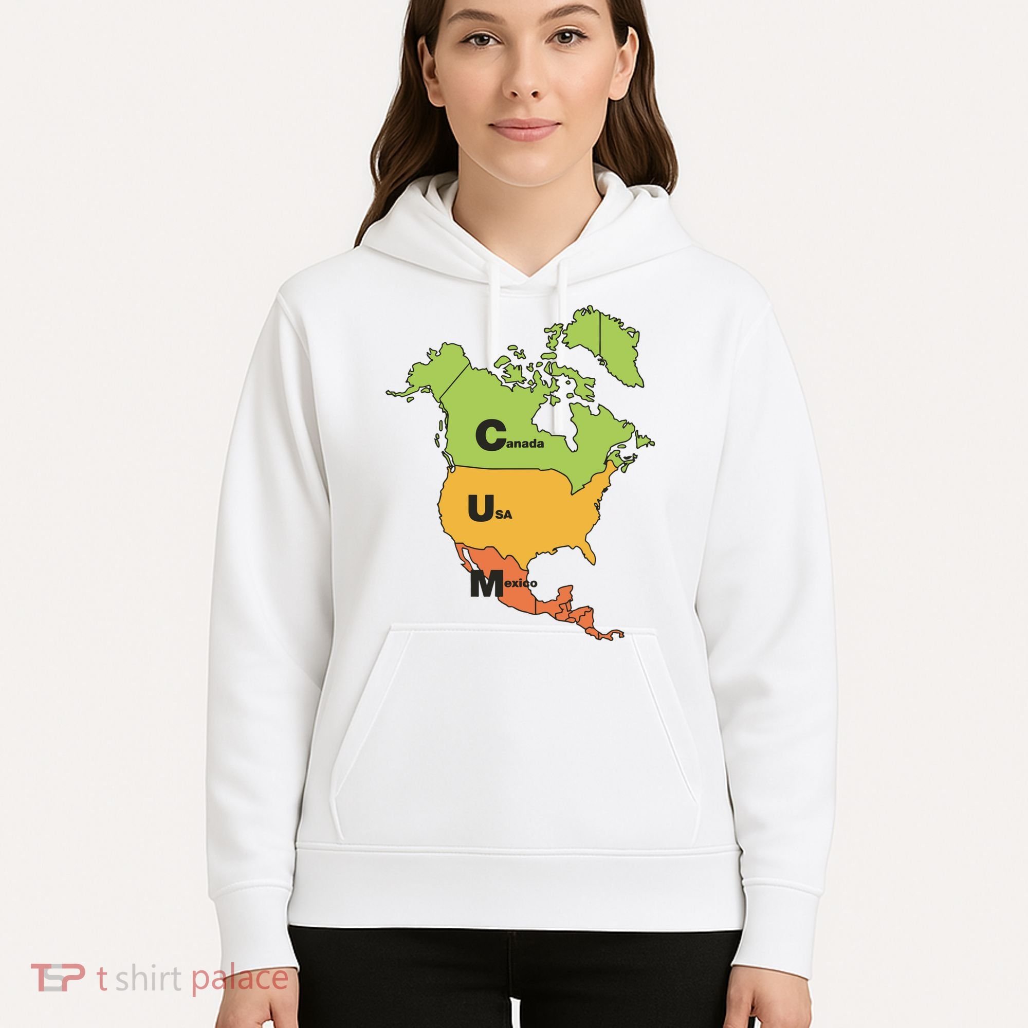 Cum Map Canada Usa And Mexico Hoodie