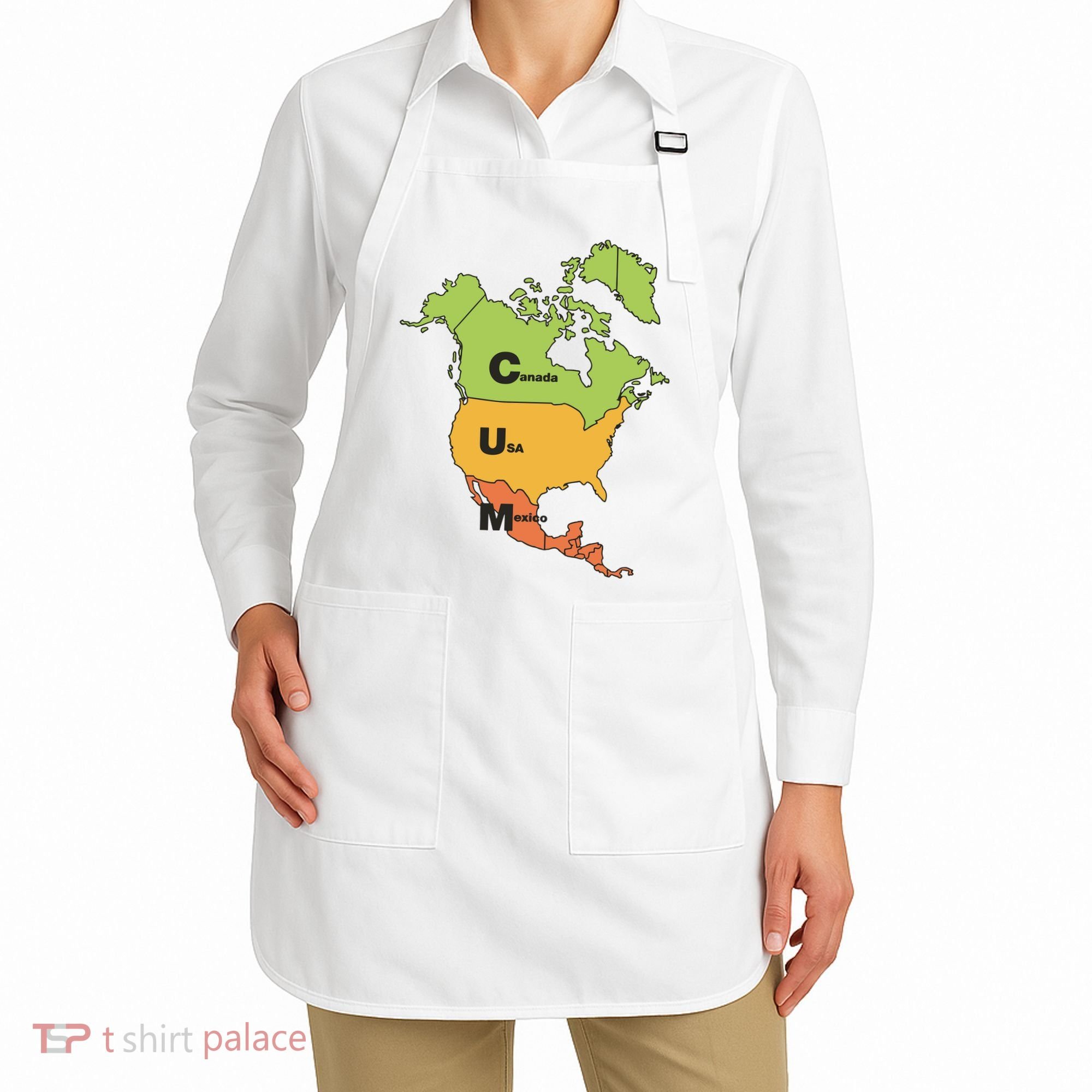 Cum Map Canada Usa And Mexico Apron