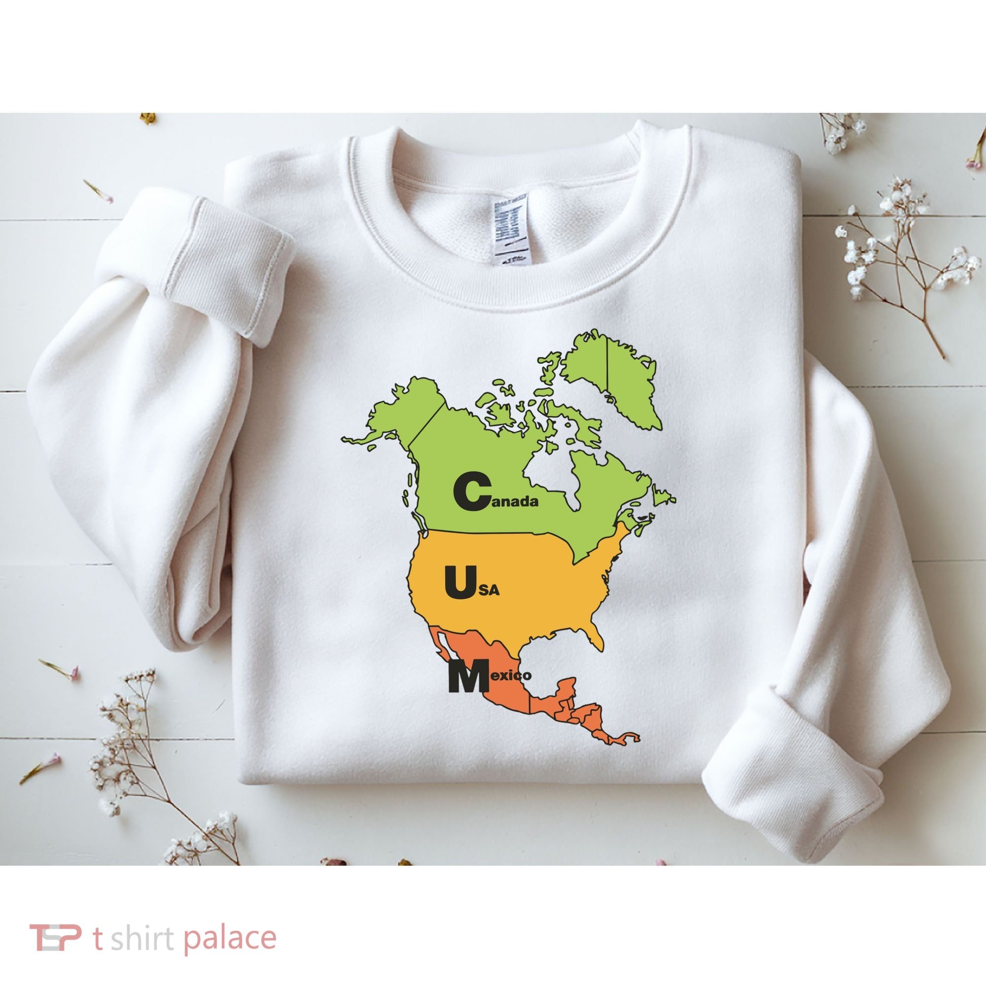 Cum Map Canada Usa And Mexico Sweatshirt