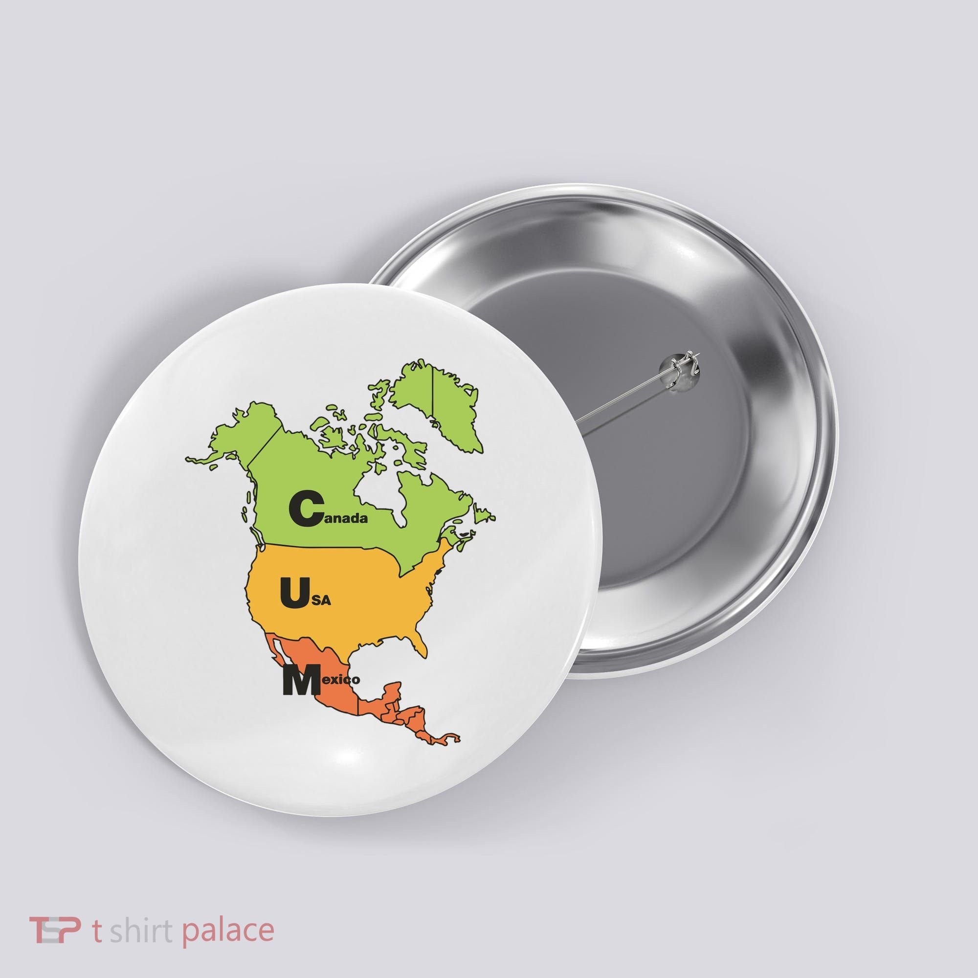 Cum Map Canada Usa And Mexico Button