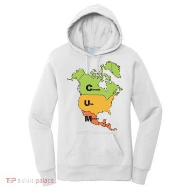 Cum Map Canada Usa And Mexico Women's Hoodie