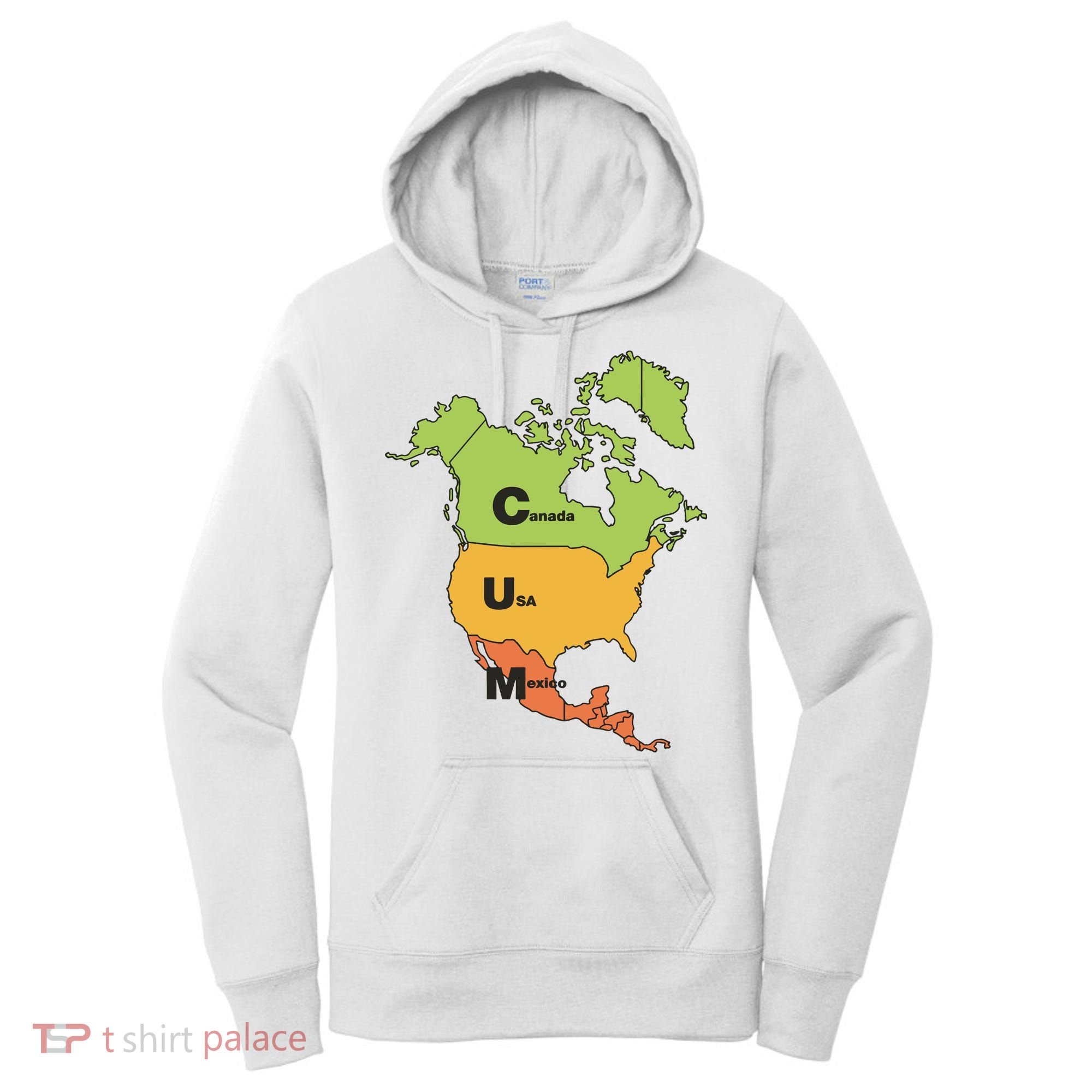 Cum Map Canada Usa And Mexico Women's Hoodie