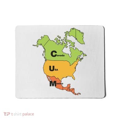 Cum Map Canada Usa And Mexico Mousepad