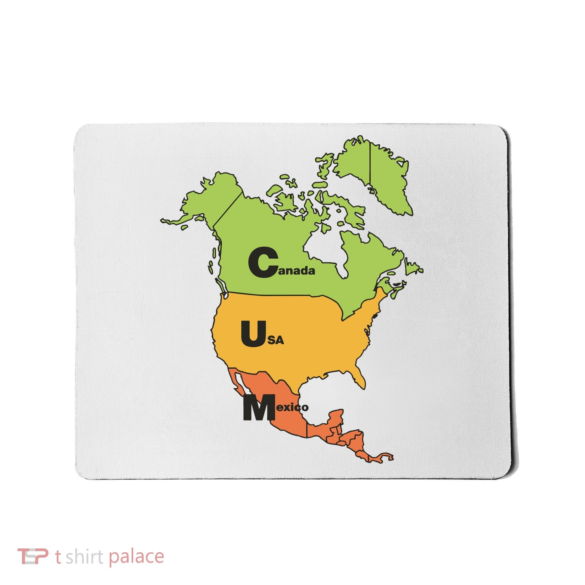Cum Map Canada Usa And Mexico Mousepad