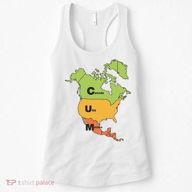 Cum Map Canada Usa And Mexico Women's Tank Top