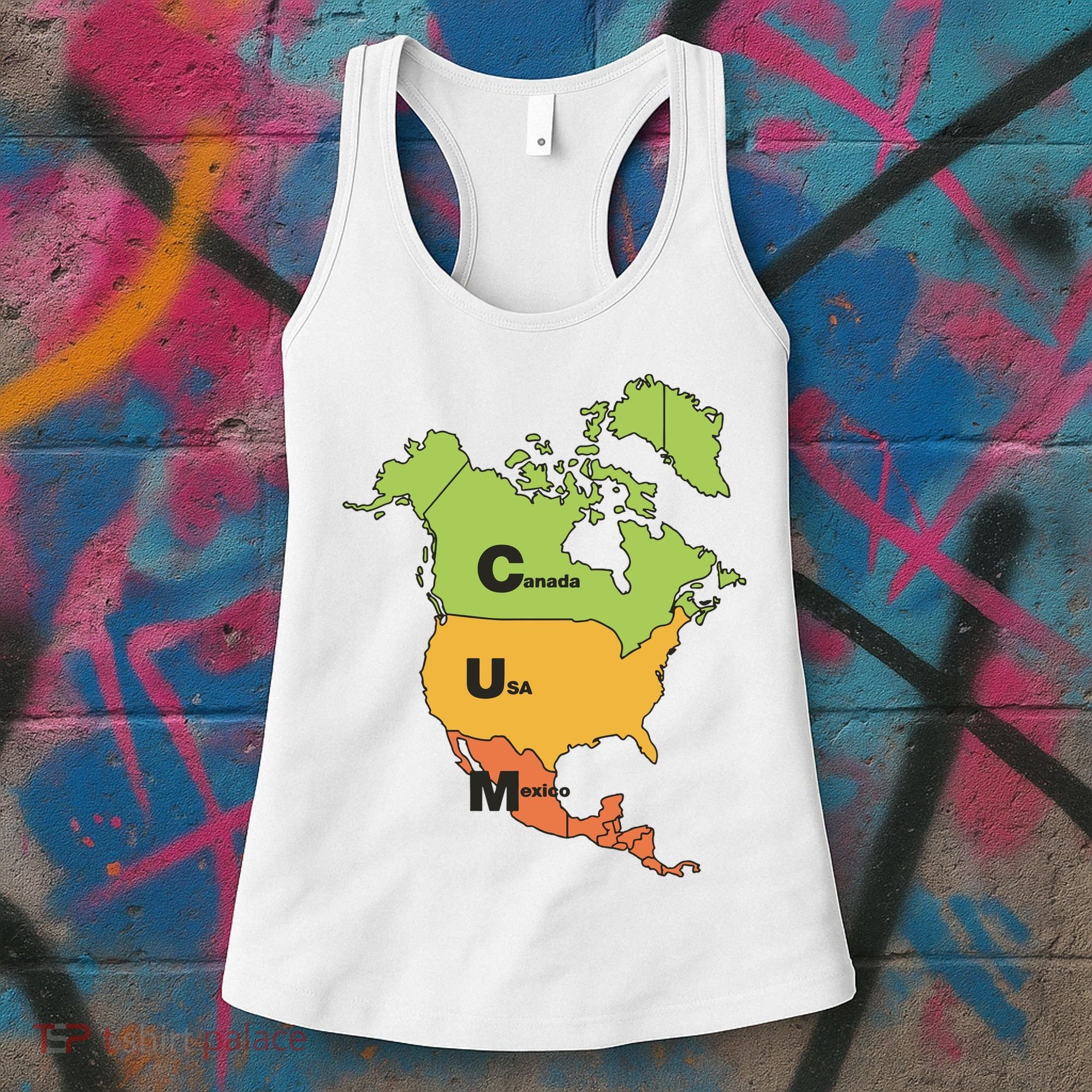 Cum Map Canada Usa And Mexico Women's Tank Top