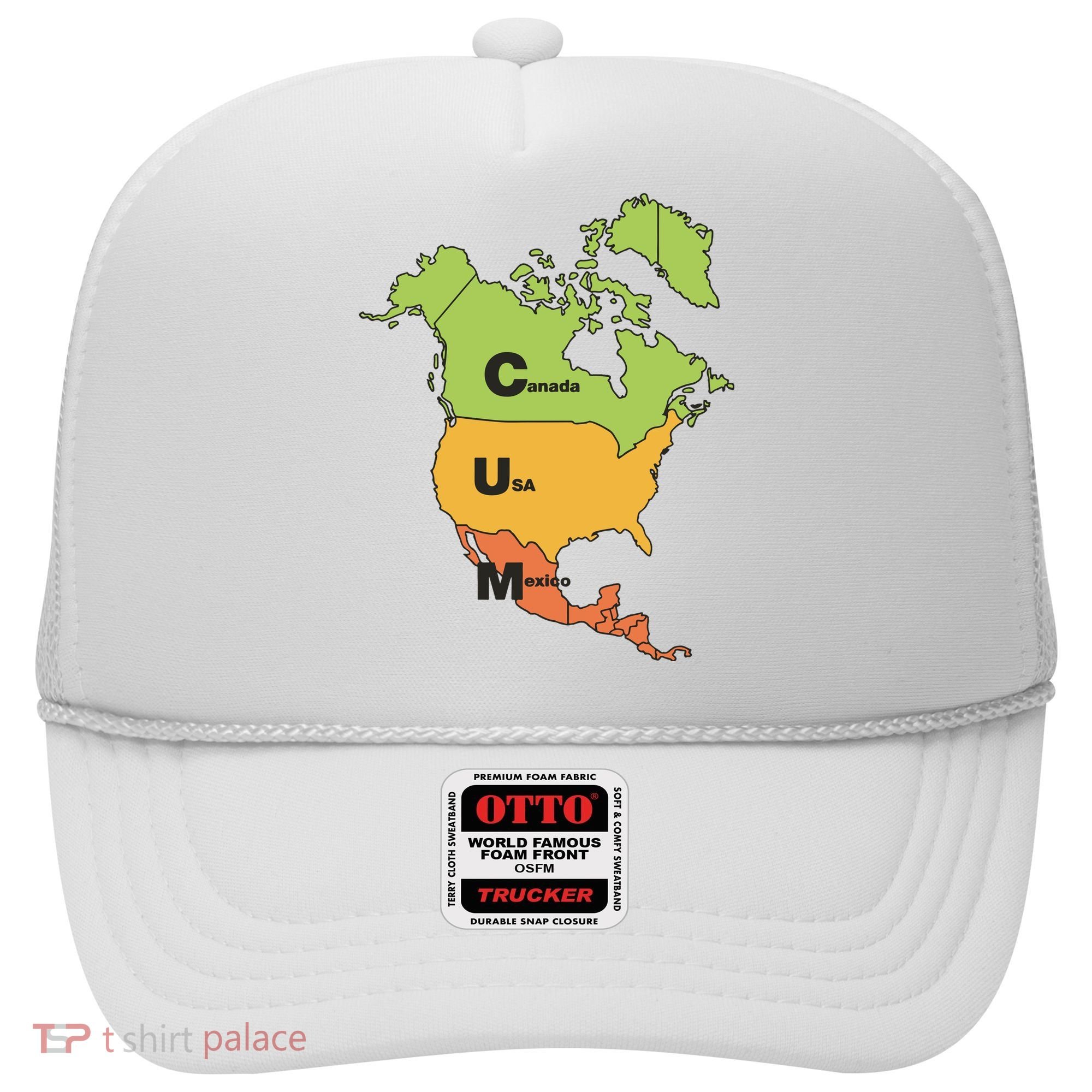 Cum Map Canada Usa And Mexico Hat