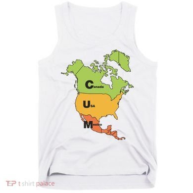 Cum Map Canada Usa And Mexico Tank Top