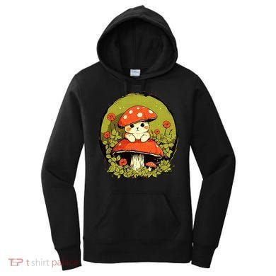 Cat Mushroom Cute Cottagecore Aesthetic Women's Hoodie