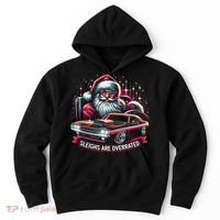 Classic Muscle Car Santa Hotrod V8 Enthusiast Christmas Hoodie thumb 0