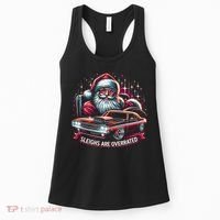 Classic Muscle Car Santa Hotrod V8 Enthusiast Christmas Women's Tank Top thumb 0
