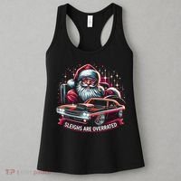 Classic Muscle Car Santa Hotrod V8 Enthusiast Christmas Women's Tank Top thumb 3