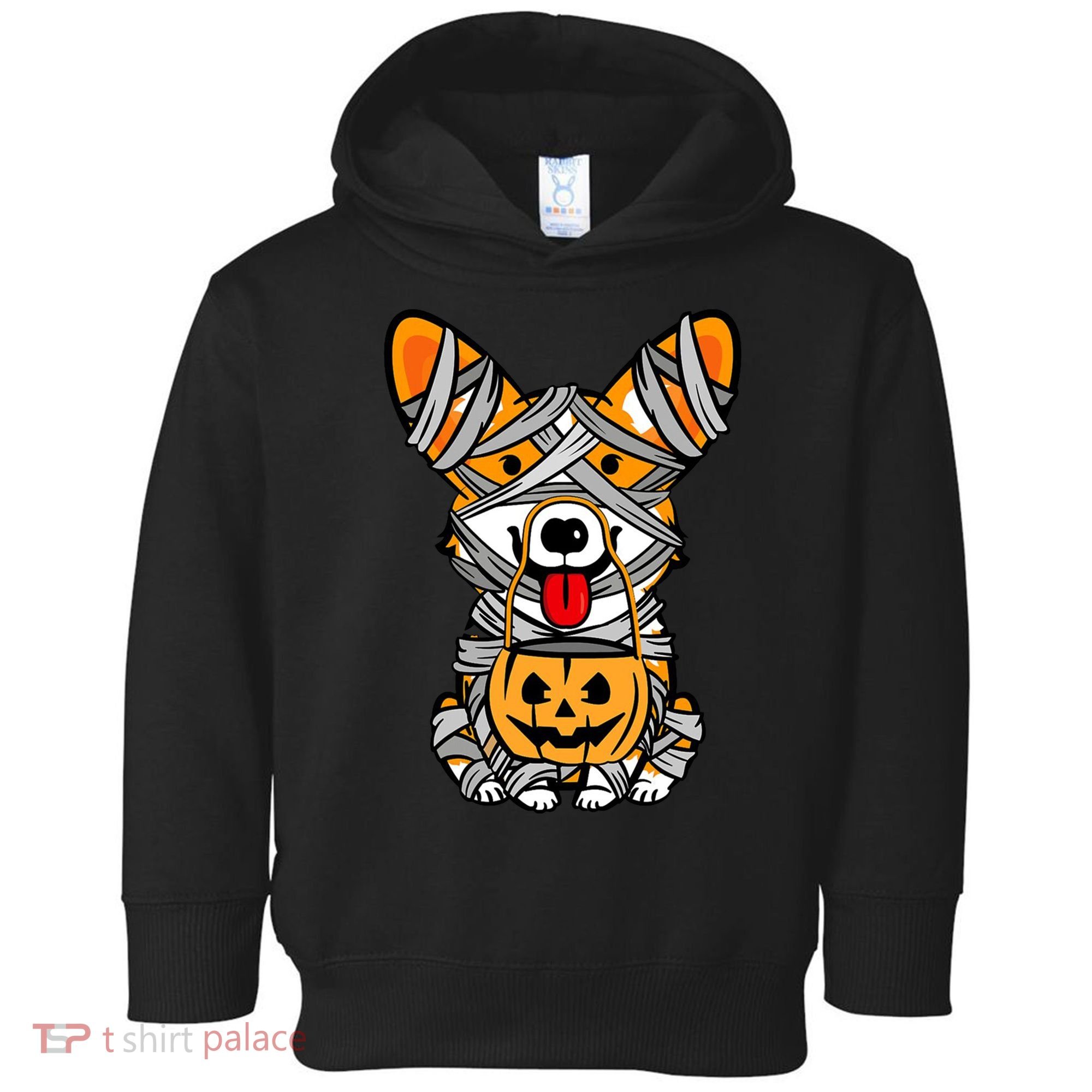 Corgi Mummy Cute Halloween Dog Lover Toddler Hoodie