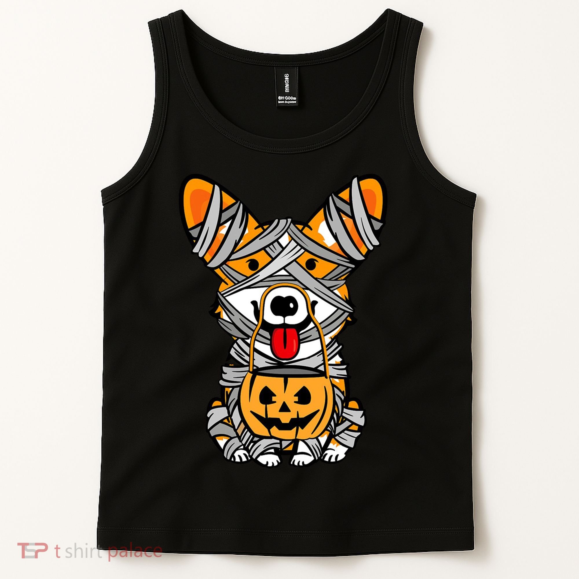 Corgi Mummy Cute Halloween Dog Lover Tank Top