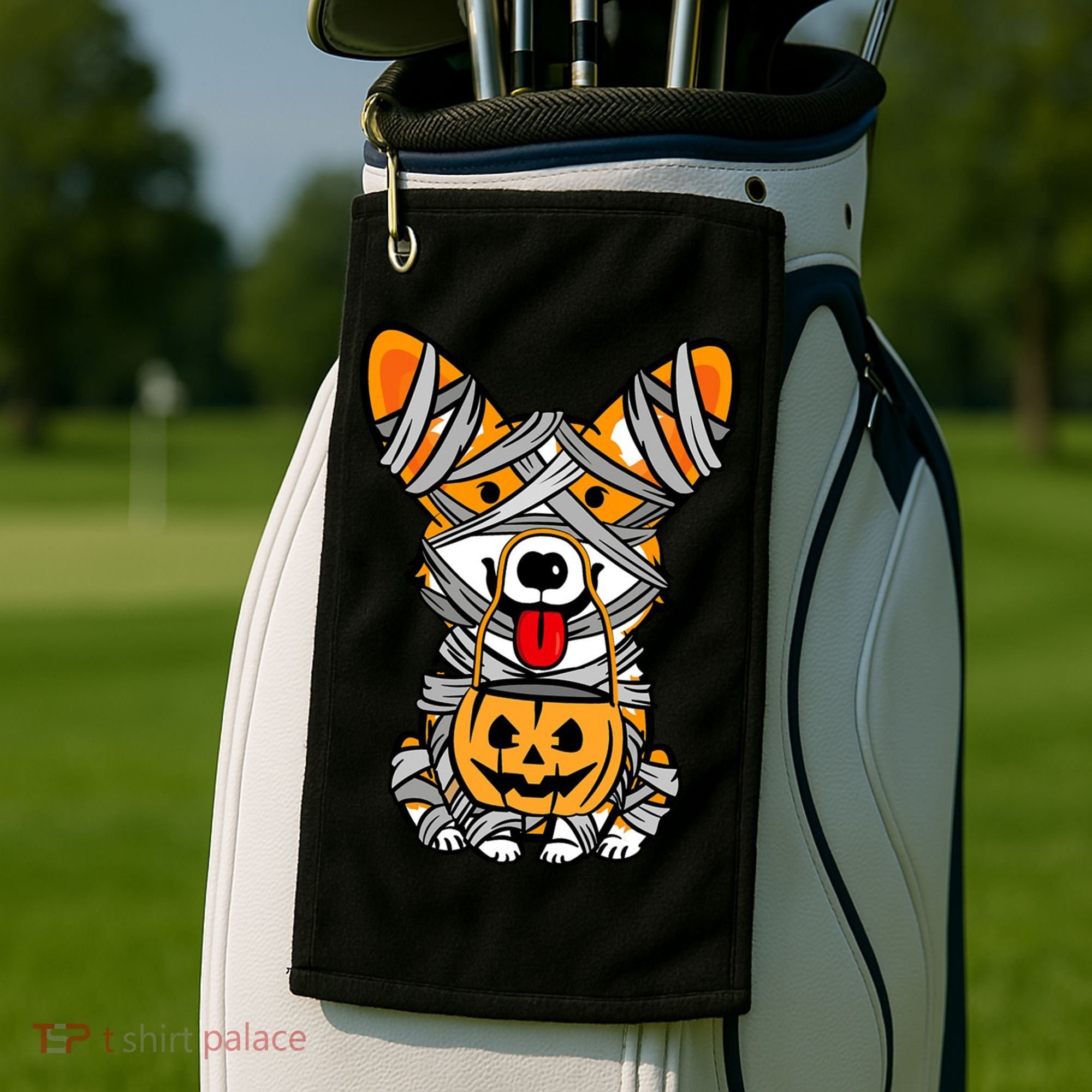 Corgi Mummy Cute Halloween Dog Lover Golf Towel