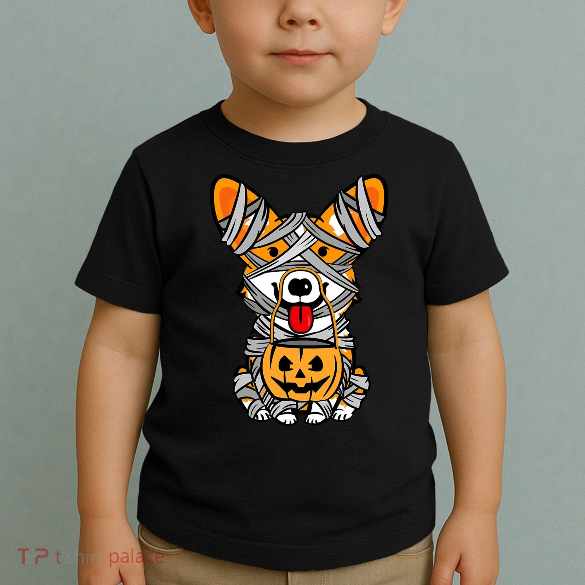 Corgi Mummy Cute Halloween Dog Lover Toddler T-Shirt