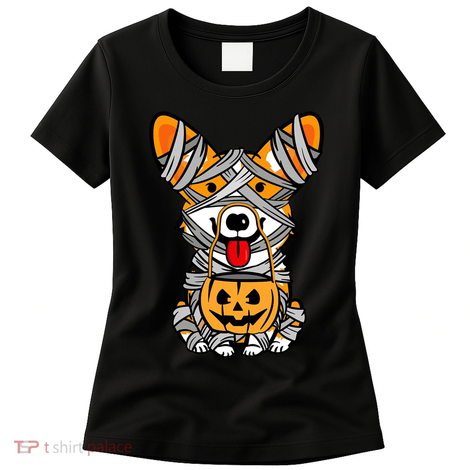 Corgi Mummy Cute Halloween Dog Lover Women's T-Shirt