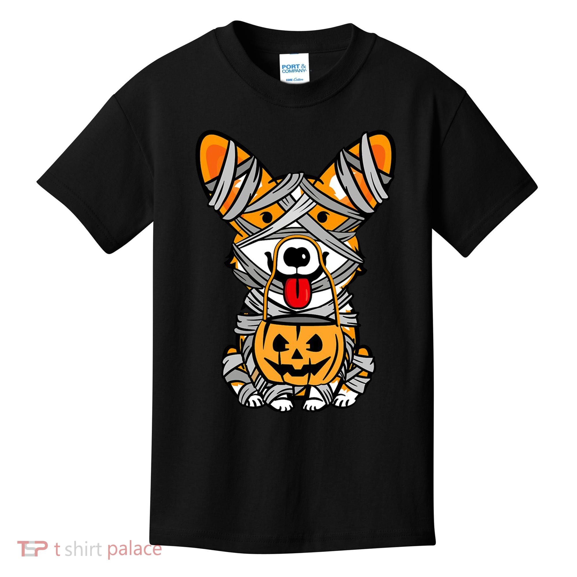 Corgi Mummy Cute Halloween Dog Lover Kids T-Shirt