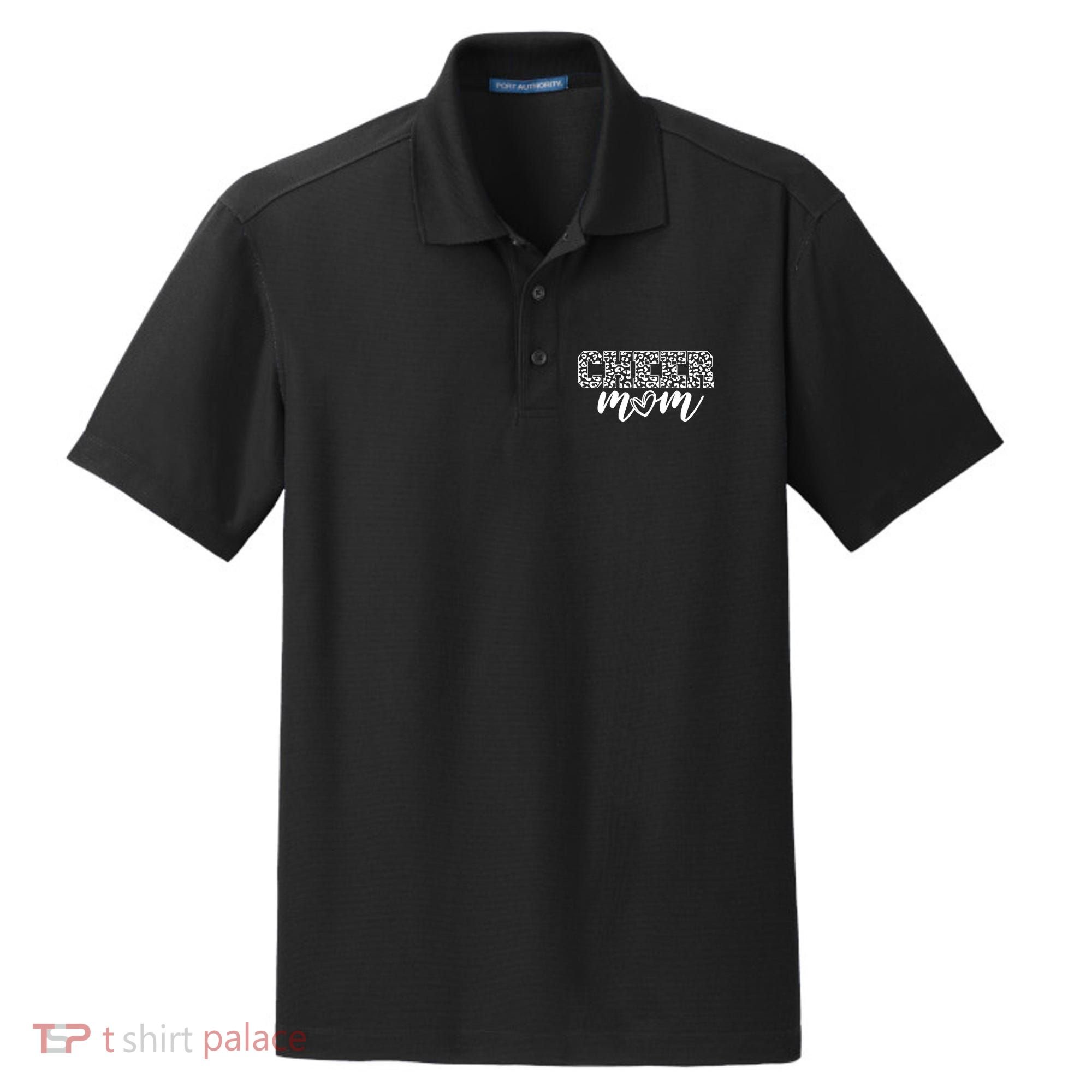Cheer Mom Cheetah Print Cute Dry Zone Grid Polo