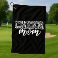 Cheer Mom Cheetah Print Cute Golf Towel thumb 1