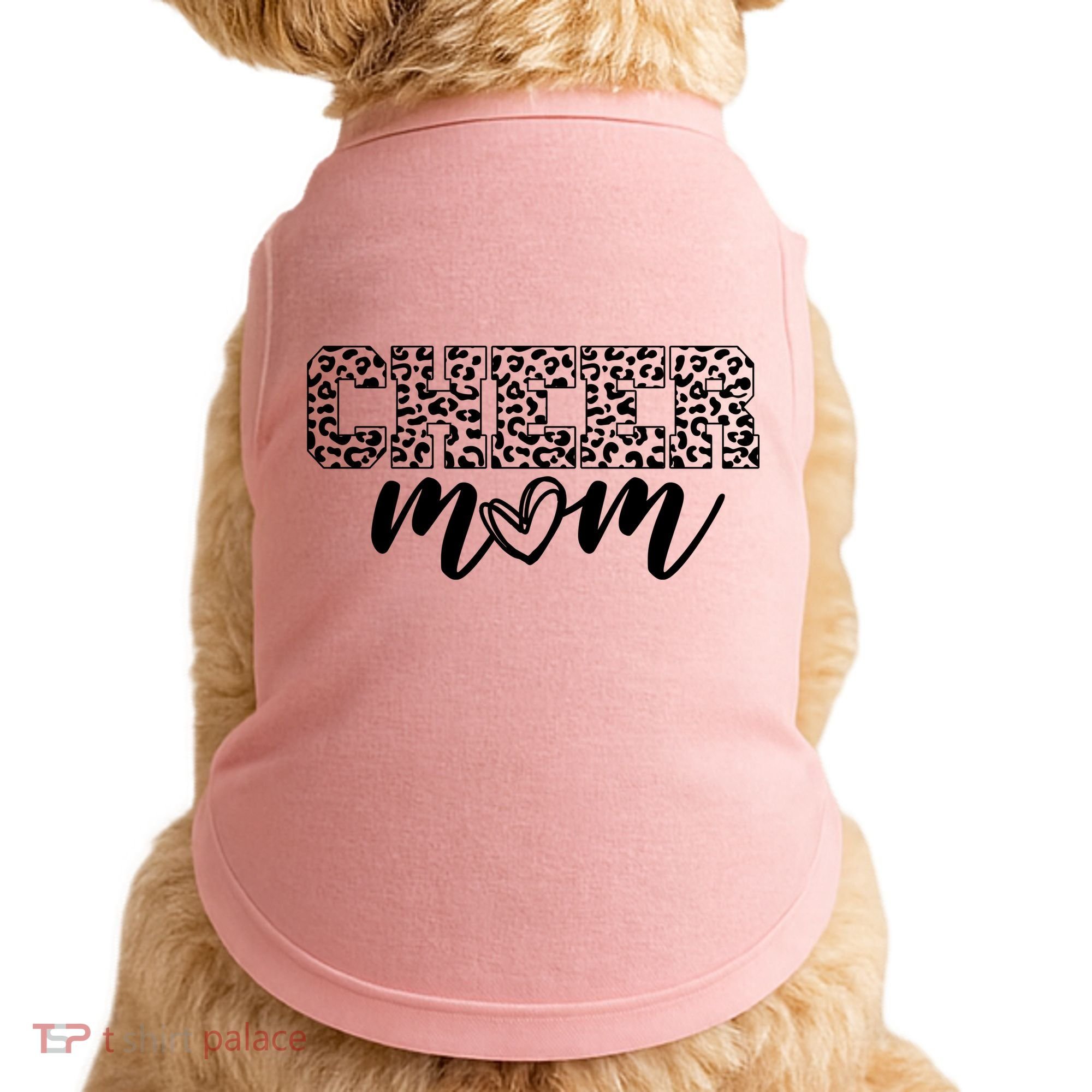 Cheer Mom Cheetah Print Cute Doggie Tank