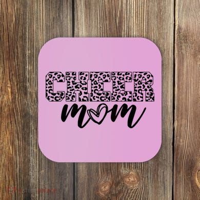 Cheer Mom Cheetah Print Cute Coaster
