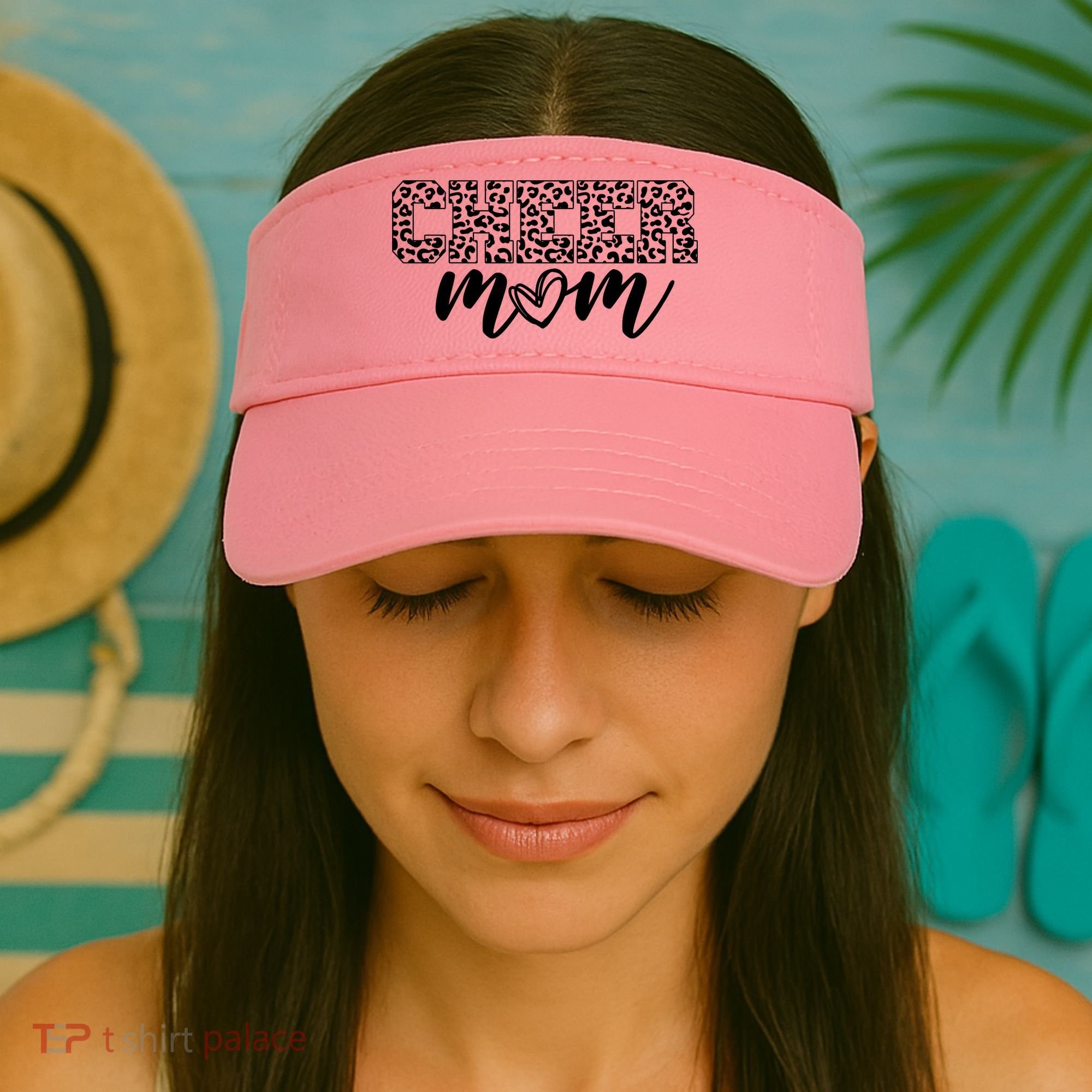 Cheer Mom Cheetah Print Cute Visor
