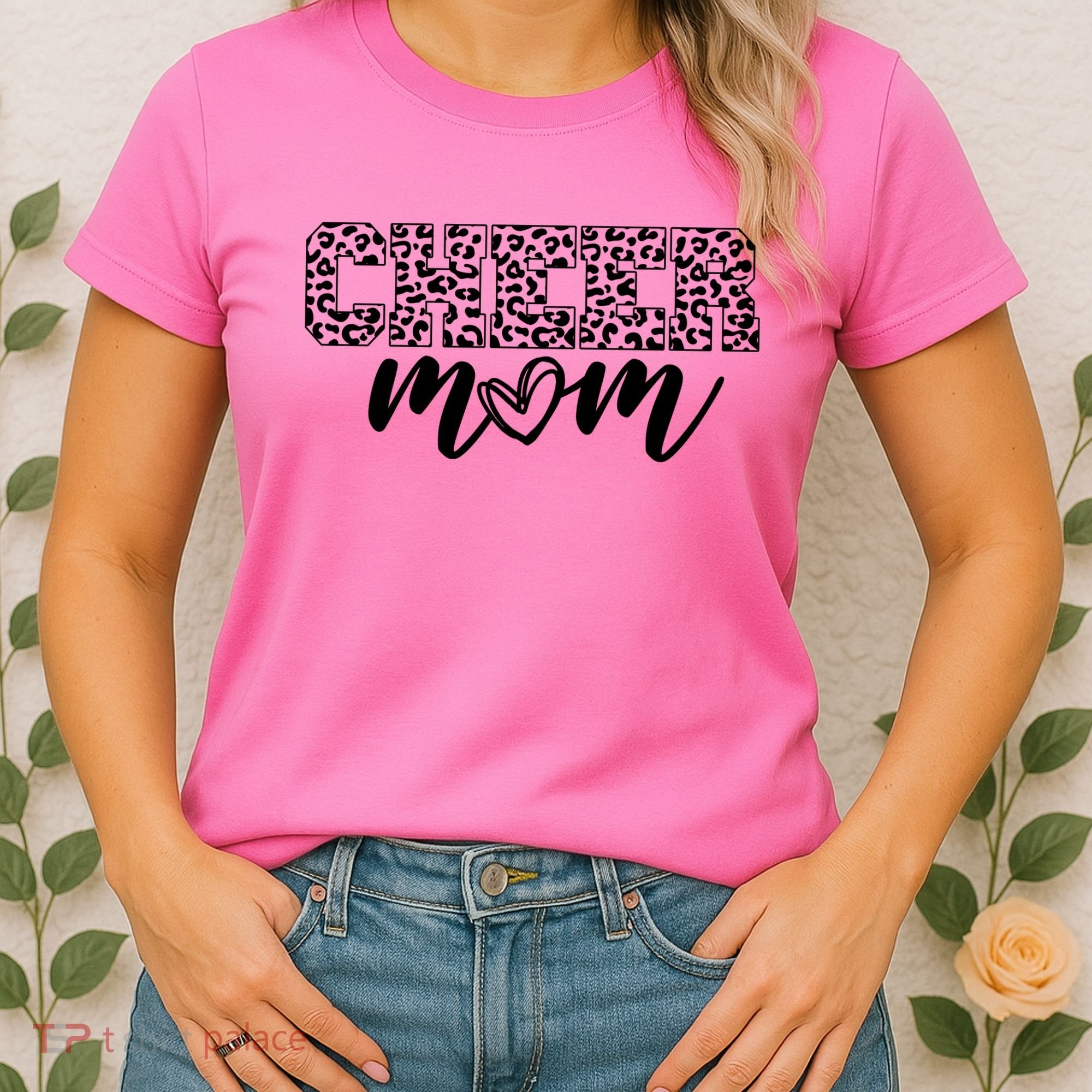 Cheer Mom Cheetah Print Cute Women's T-Shirt